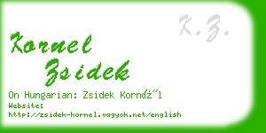 kornel zsidek business card